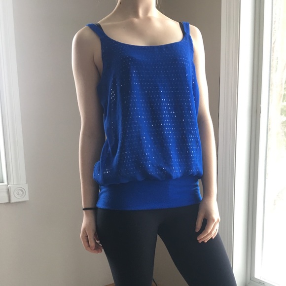 Studio Y Tops - Studio Y Tank Style Blue Sparkle Shirt Size Medium